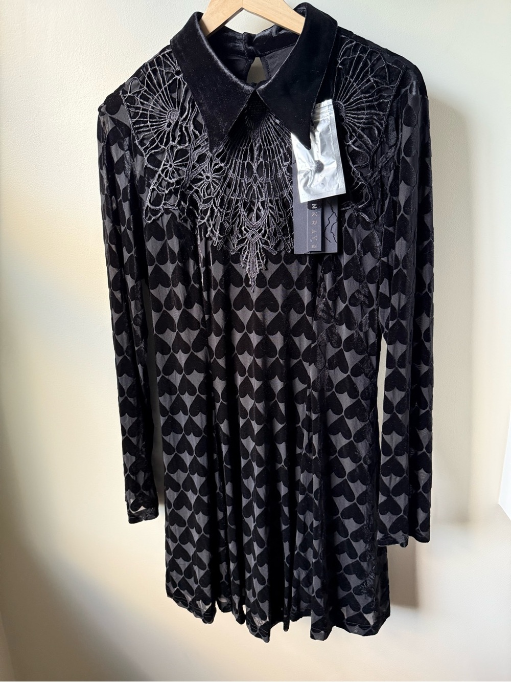 NWT PUNK RAVE Velvet Heart Stretch Dress Goth Whimsigoth Dark Romantic Punk 3XL